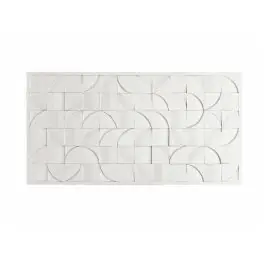 Cabecero de Madera Tallada con Relieve en Blanco 42-372
