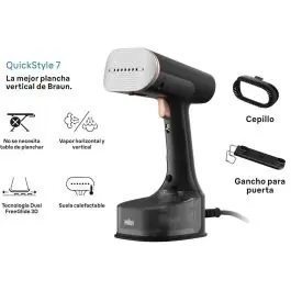 Cepillo Planchado Vertical Braun 1600W 35g/min FreeGlide 3D GS7077BK - Pequeños Electrodomésticos