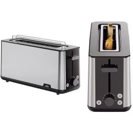 Tostador BRAUN 1 Ranura Larga Inox 1000W HT1610BK - Pequeños Electrodomésticos