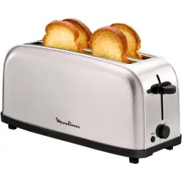 Tostador MOULINEX 2 Ranuras Largas Termostato 6 Niveles de Tostado Acero Inox LS330D11 - Pequeños Electrodomésticos