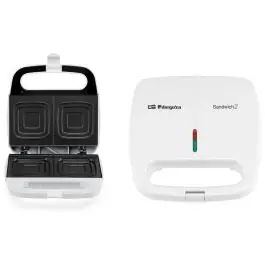 Sandwichera Orbegozo Antiadherente 700W Blanca SW4915 - Pequeños Electrodomésticos
