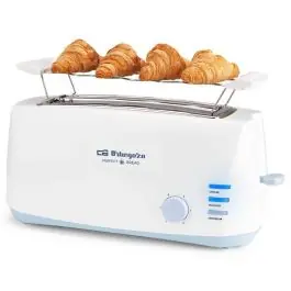 Tostador Orbegozo 2 Ranuras Largas 1400W Descongelación TO4500 - Pequeños Electrodomésticos