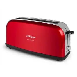 Tostador Orbegozo 1 Ranura Larga Rojo Inox Vintage TO6200 - Pequeños Electrodomésticos