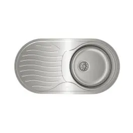 Fregadero Circular Encastrado y Reversible con Cubeta de 36 cm y Escurridor INOX TEKA DR-80 10110005