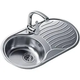 Fregadero Circular Derecha Encastrado con Cubeta de 36 cm y Escurridor INOX TEKA DR-80 11110005