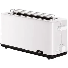 Tostador BRAUN 1 Ranura Larga Blanco 1000 W HT1110WH - Pequeños Electrodomésticos
