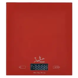 Balanza Electrónica JATA cristal roja alta precisión 5kg 729R - Pequeños Electrodomésticos