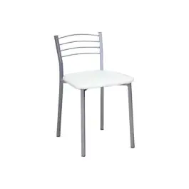 Taburete de Cocina con Estructura Metálica y Polipiel Blanco 10 - Sillas