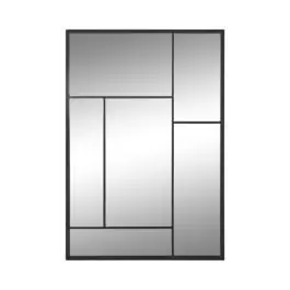 Espejo de Pared Vertical de Cristal y Hierro Negro de 90 cm ES-215373