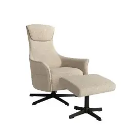 Butaca Giratoria Relax Manual Tapizada con Ottoman a juego KIARA - Sillones
