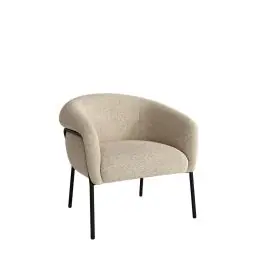 Butaca tapizada con estructura metálica Negra ROSE - Sillones