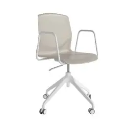 Silla Giratoria de Polipropileno con Patas de Plástico Nylon Blancas HOUSTON - Sillas