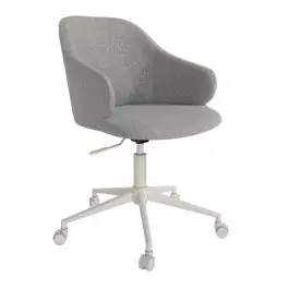 Silla giratoria tapizada con patas metálicas blancas ZURICH - Sillas