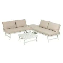 Conjunto de Jardín Estructura de Aluminio Color Beige-Blanco 614435