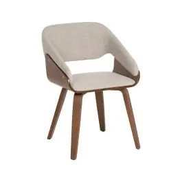 Silla de Madera y Tejido Color Marrón-Gris 614600