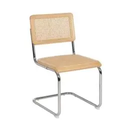 Silla de Madera y Ratán con Patas de Metal Natural 614515 - Sillas
