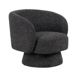 Sillón Jaspeado Tejido-Madera de Salón 78 cm Gris Oscuro con Reposabrazos 614782