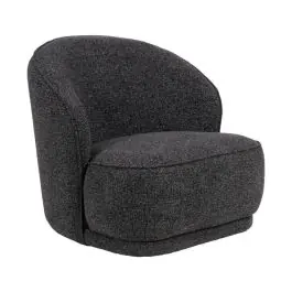 Sillón Jaspeado Tejido-Madera de Salón 78 cm Gris Oscuro 614784
