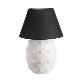 Lampara de Mesa Blanco-Negro 73 cm de Cerámica 614832
