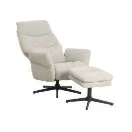 Sillón Relax con Puff Tapizado en Tela Gris Claro MAX - Sillones