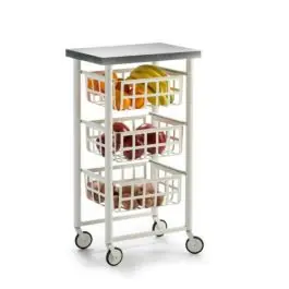 Carrito de Cocina de Acero Inoxidable FIFTY-FIFTY Blanco 3450