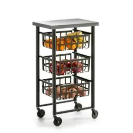 Carrito de Cocina de Acero Inoxidable FIFTY-FIFTY Negro 3451