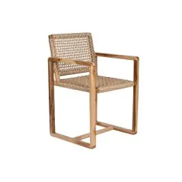 Silla de Madera Teca-Ratan 54x83 cm Natural MB-208002