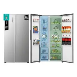 Frigorífico Side by Side Hisense Clase E Inox RS3P538NAIE - Electrodomésticos