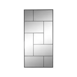 Espejo Geométrico de Pared de Cristal y Hierro Negro de 90x180 cm ES-215376