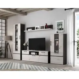 Composición de Salón 280 cm Acabado en Ébano y Albian OTTO 108 - Estancias