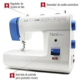 Máquina de Coser Alfa Next840+ 34 Diseños Prensatelas Doble Altura 8436016688352 - Pequeños Electrodomésticos