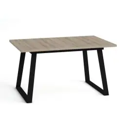 Mesa Rectangular Fija 140x90 cm con Patas Metálicas Trapecio M802 - Muebles