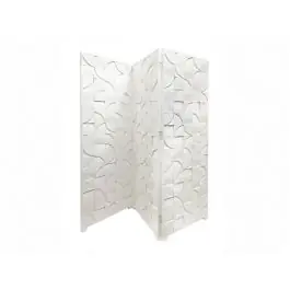 Biombo Tallado Blanco 180x182 cm con Relieve a Distintas Profundidades 42-371