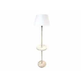 Lámpara de Pie 161 cm con Pantalla Blanca y Pie de Madera SOVAL 51-207
