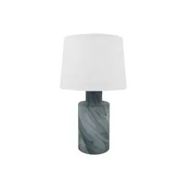 Lámpara de Sobremesa 50 cm Vidrio Aguas Verdes y Pantalla Estuco URANO 57-801