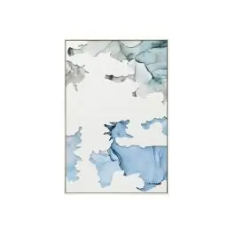 Cuadro Óleo Abstracto Azul y Blanco con Relieve y Brillo 62x92 cm 80-219