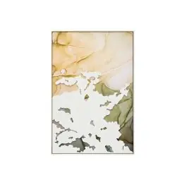 Cuadro Óleo Abstracto Verde y Blanco con Relieve y Brillo 62x92 cm 80-220