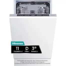 Lavavajillas Hisense Integrable 45cm 11 Cubiertos 3ª Bandeja HV543D10 - Electrodomésticos