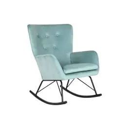 Mecedora Metal‑Poliéster Terciopelo Azul MB-211338