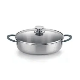 Rustidera BRA Master 26 cm Acero Inoxidable con Tapa de Vidrio A450556 - Menaje