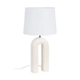 Lámpara de Mesa Crema 70 cm con Base DM Lacado y Casquillo E27 614899 - Decoración