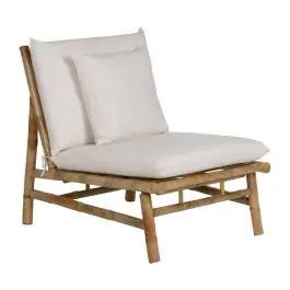 Sillón Natural en Bambú con Tapizado Desenfundable 613209 - Sillones