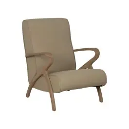 Sillón Natural con Estructura de Madera y Tapizado Beige 613836 - Sillones