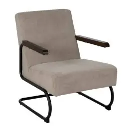 Sillón Taupe de Metal y Tejido con Patas Negras 613473 - Sillones