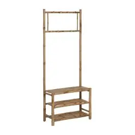 Perchero de Bambú Natural para Recibidor 70 cm - Muebles