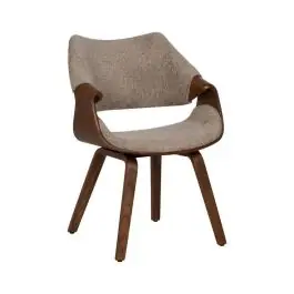 Silla Beige con Asiento Acolchado y Respaldo de Madera Natural 61 cm 612642 - Sillas