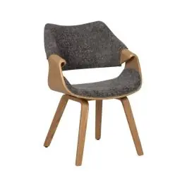Silla Gris con Asiento Acolchado y Respaldo de Madera Natural 61 cm 612643 - Sillas