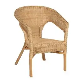 Silla de ratán natural apilable para salón 60 cm 613346 - Sillas