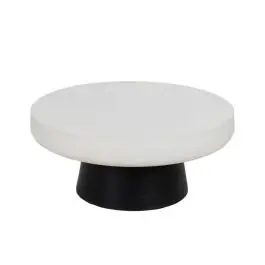Mesa de Centro Blanco y Negro de Magnesio sin Montaje 91 cm 613552 - Muebles