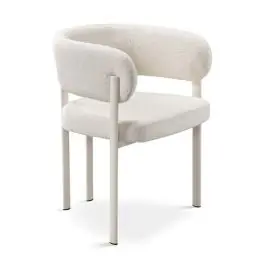 Silla Tapizada en Tela Gris con Patas Metálicas Blancas DUGAR DC-421